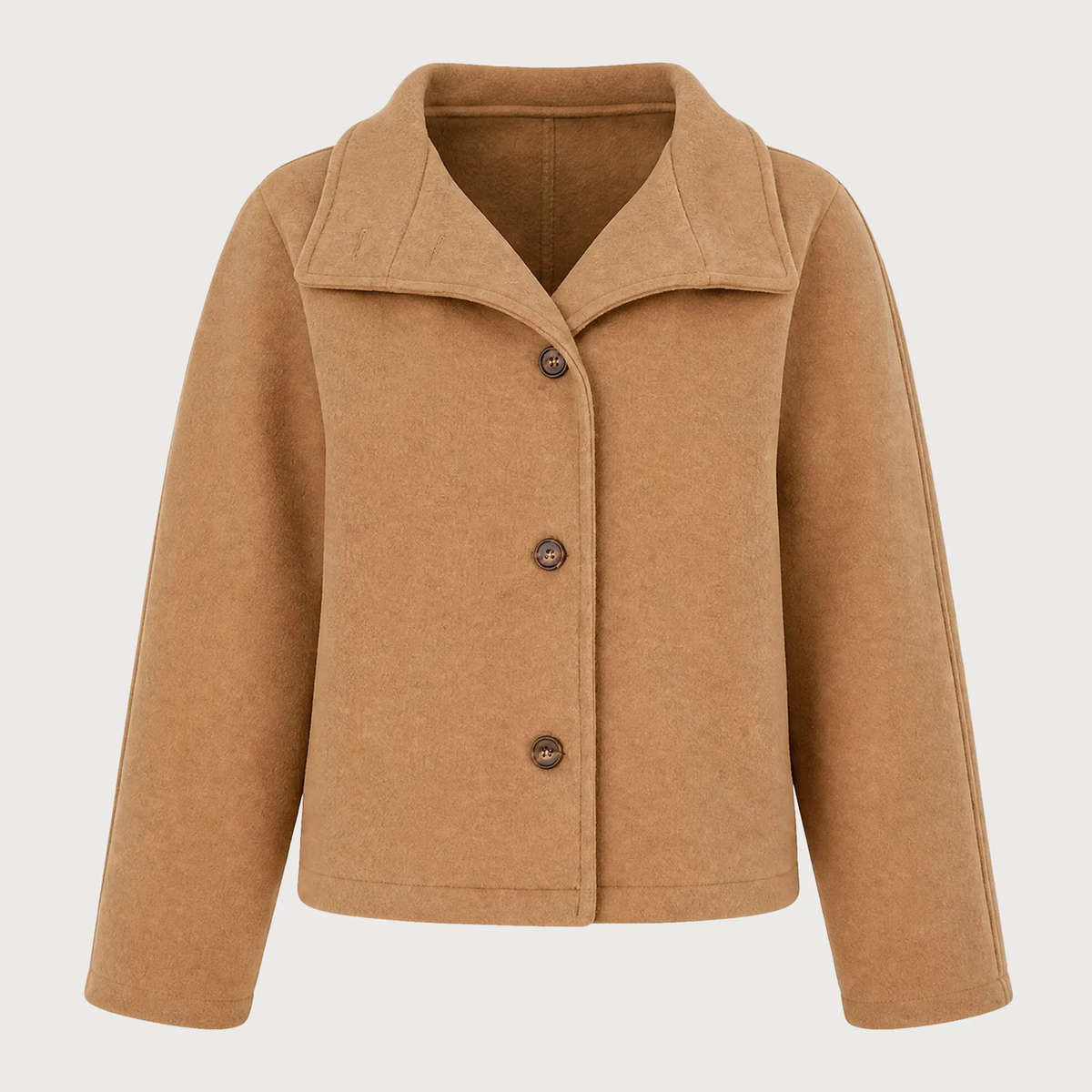 Stand Collar Single Breasted Loose Outer Jacket